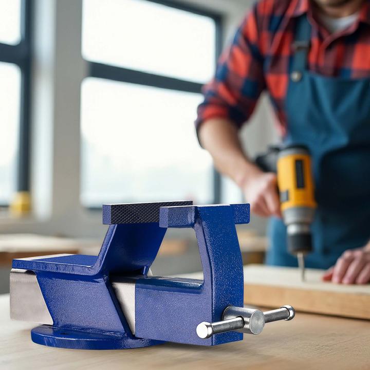 Produktbild Wiltec Schraubstock 125mm Klemmbacken Parallelschraubstock Tischschraubstock