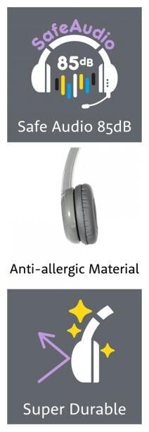 Produktbild Buddyphones On Ear Multimedia Headphones for Kids with Microphone in Purple BP-GALAXY-PURPLE