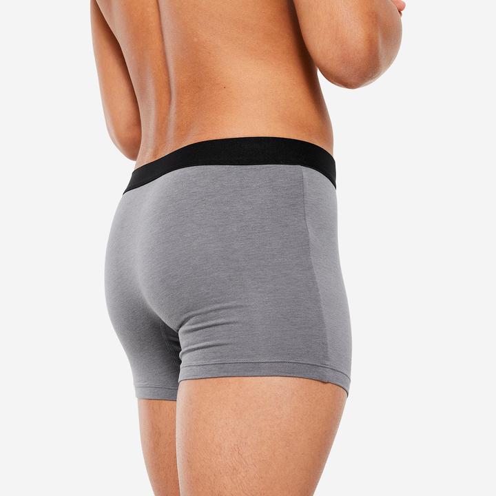 Immagine prodotto Domyos Boxer da uomo in cotone confezione da 3 pezzi - nero/grigio/blu (XL, confezione da 3)