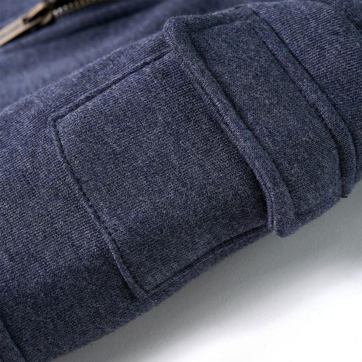 Immagine prodotto VidaXL Felpa con cappuccio per bambini con zip Blu scuro (128)