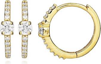 Produktbild Silver Cat - Sparkling gold-plated hoop earrings with cubic zirconia SC555