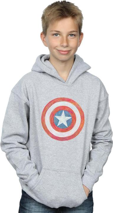Image du produit - Sweat à capuche CAPTAIN AMERICA SKETCHED SHIELD - Garçon (140, 146)