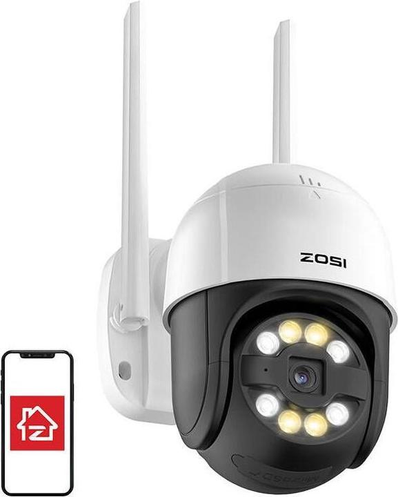 Image du produit Zosi Caméra IP d'extérieur C289 WiFi Pan Tilt 3MP IP66 avec carte microSD de 32 Go (1920 x 1080 Pixels)