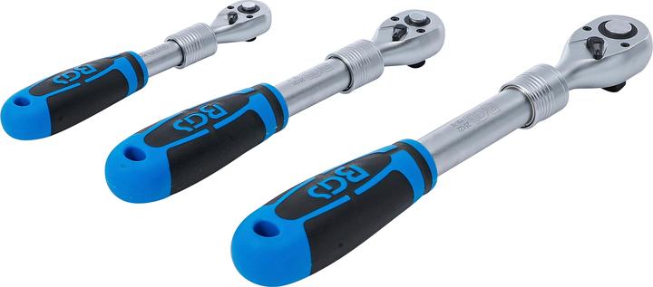 Image du produit BGS Jeu de cliquets réversibles | extensible | Sortie carré extérieur 6,3 mm (1/4") - 10 mm (3/8") - (3/8", 1/4", 1/2")