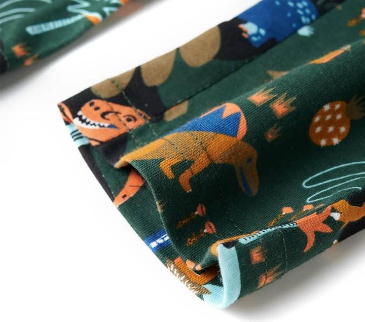 Produktbild VidaXL Kinderpyjama mit Langen Ärmeln Dunkelgrün 128,Material (128)