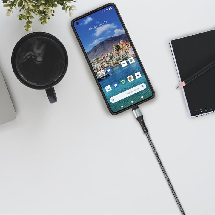 Actual product image Energizer Metal / braided nylon cable - USB-C - 2 m, silver (2 m)