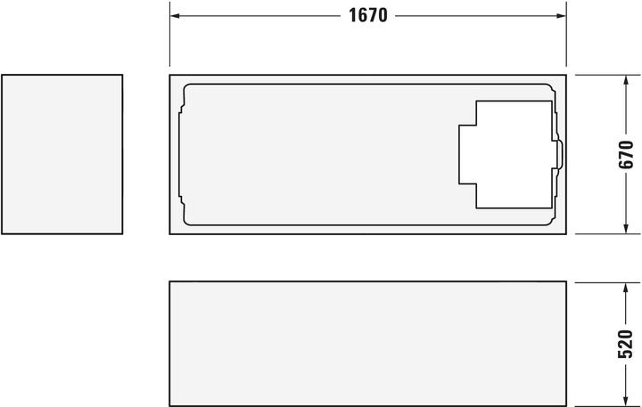 Image du produit Duravit Baignoire rectangulaire D-Code 70 x 170 cm blanc lisse 700098000000000 (110 l, 170 cm, 70 cm)