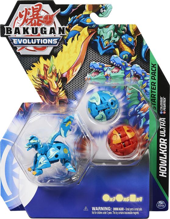 Actual product image Bakugan Evolutions' Starter Pack mit 3(Ultra Aquos Howlkor, Basic Pyrus Pegatrix, Basic Aquos Colo