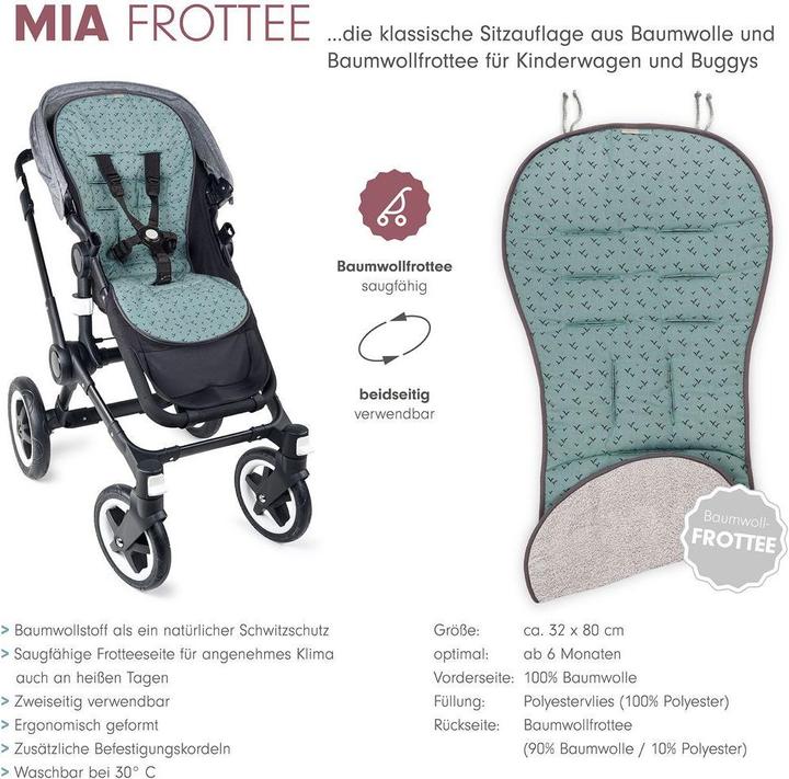 Actual product image Liebes von Priebes Sitzauflage Mia für Kinderwagen und Buggys Frottee