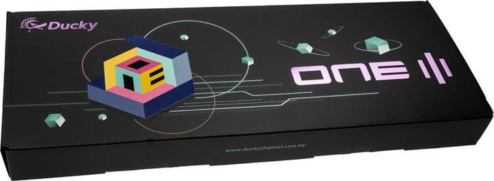Actual product image Ducky One 3 Aura White Gaming Keyboard, RGB LED - MX-Blue (US) (US, Cable)