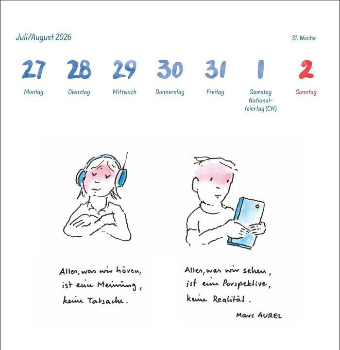 Produktbild Helme Heine: Philosophisches Premium-Postkartenkalender 2026 (Harter Einband, Deutsch)