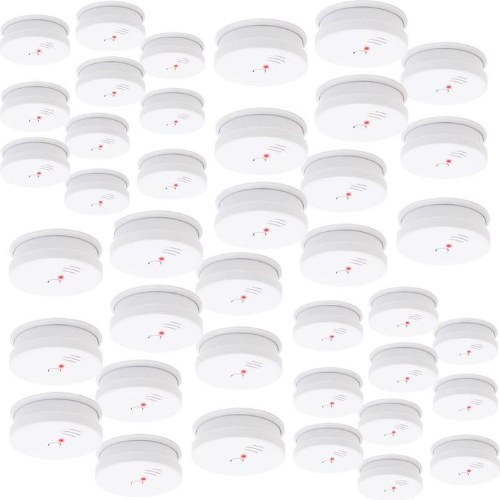 Immagine prodotto Wiltec Allarme antifumo 120 pezzi con batteria da 9V e allarme da 85dB come EN 14604 Rivelatore di fumo