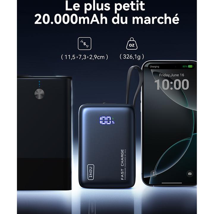 Immagine prodotto INIUPB20ACPOCKETBK Powerbank (20000 mAh, 65 W)