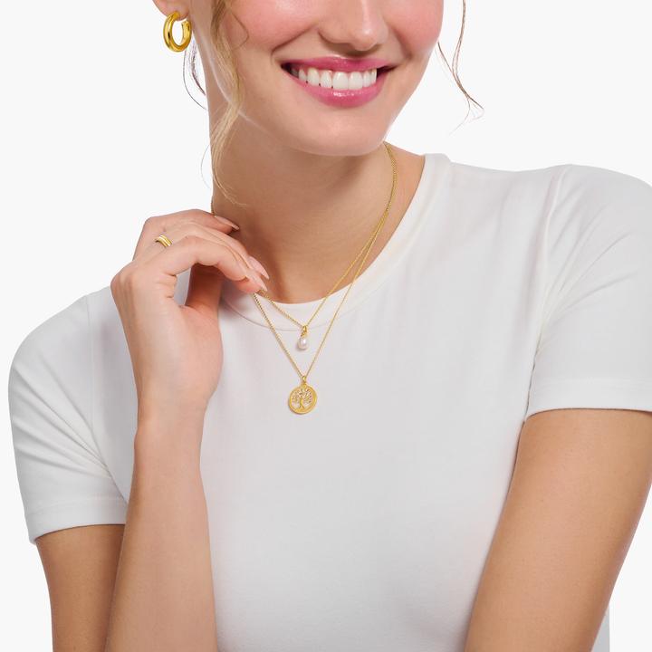 Produktbild Thomas Sabo Kette mit Perlen-Anhänger vergoldet (925er Silber, 38 - 45 cm)