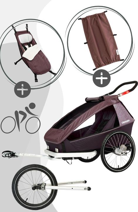 Croozer Kid Vaaya 1 All Season Bundle Baby - Blossom Red