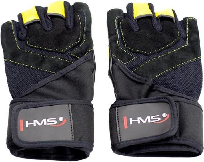 Produktbild HMS Gymnastikhandschuhe Schwarz/Gelb Grösse XL (XL)