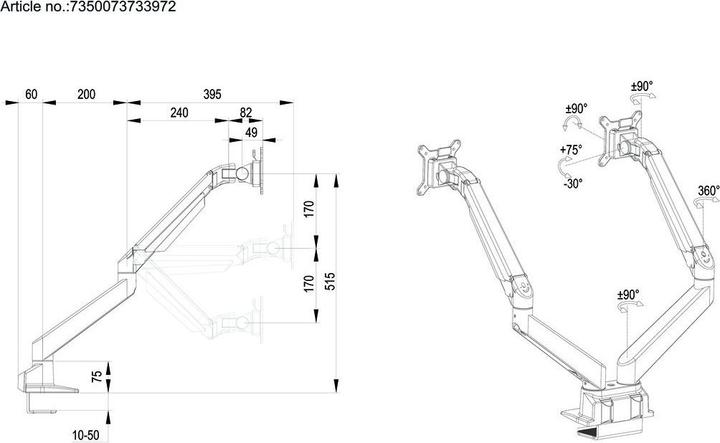 Image du produit Multibrackets MB Support de table Duo (Tables, 32")