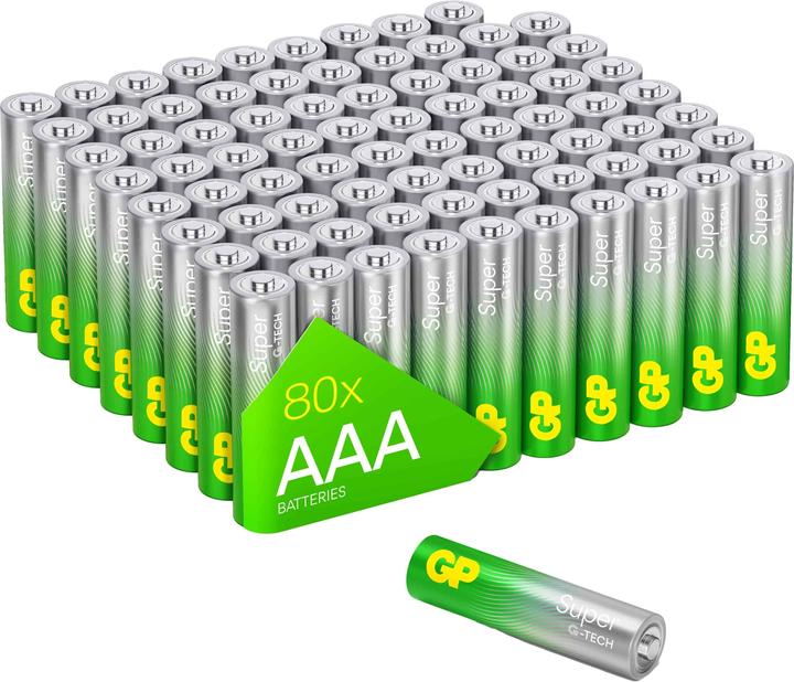 Produktbild GP Batteries GP Super Alkaline-Batterien Micro, 80er (1 Stk., AAA)