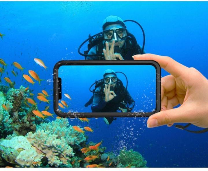 Actual product image Tech Technology protected CASE waterproof technology protected screen box IP68 Apple iPhone 13 Black (Apple iPhone 13)