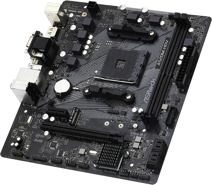 Actual product image AsRock A520M-HDV (AM4, AMD SoC, mATX)