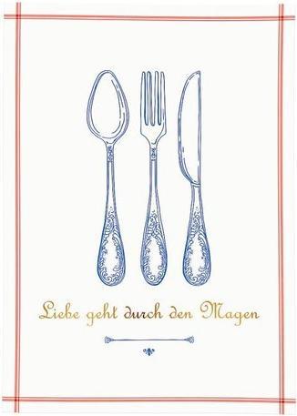 Produktbild Die Spiegelburg Geschirrtuch im Glas "Liebe geht durch den Magen" (50 x 70 cm)