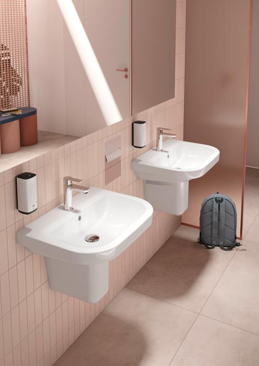 Actual product image Duravit D-Code washbasin, with tap hole, with overflow, 600x460x165mm, white high gloss (460 mm, 600 mm)