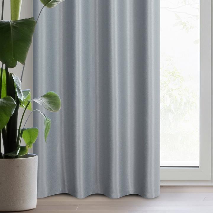 Image du produit Eurofirany Rideau SELINA en tissu occultant avec fil brillant, couleur grise, 140 x 250 cm, oeillets/cercles (140 x 250 cm)