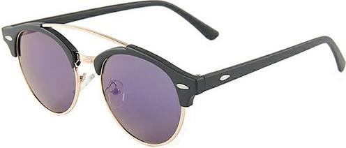 Bekos Sonnenbrille retro rund gespiegelt schwarz / gold