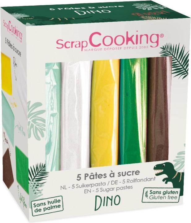 Image du produit ScrapCooking Set de 5 pâtes à sucre vert, blanc, jaune, vert foncé, marron (1 x)