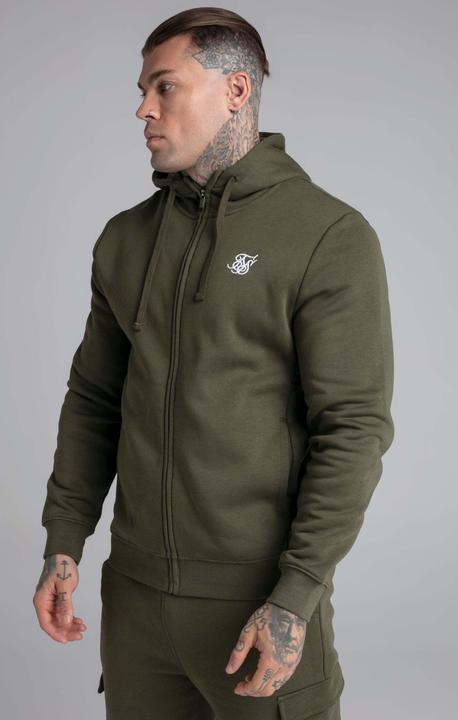 Immagine prodotto Siksilk Felpa con cappuccio Khaki Essential Zip Through Funnel Hoodie (XS)