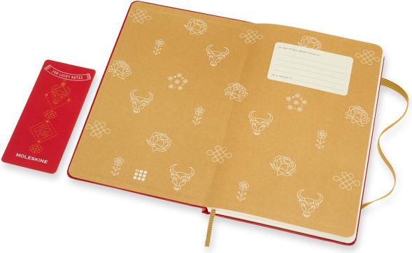 Actual product image Moleskine Notebook Year Of The Ox A5 853766 lined, red, 240 pages (13 x 21 cm, Lined, Hardcover)