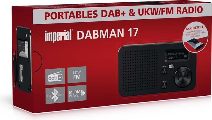 Productafbeelding Imperial DABMAN 17 DAB+ / FM Stereo Radio Zwart (DAB+, FM, VHF, Bluetooth)