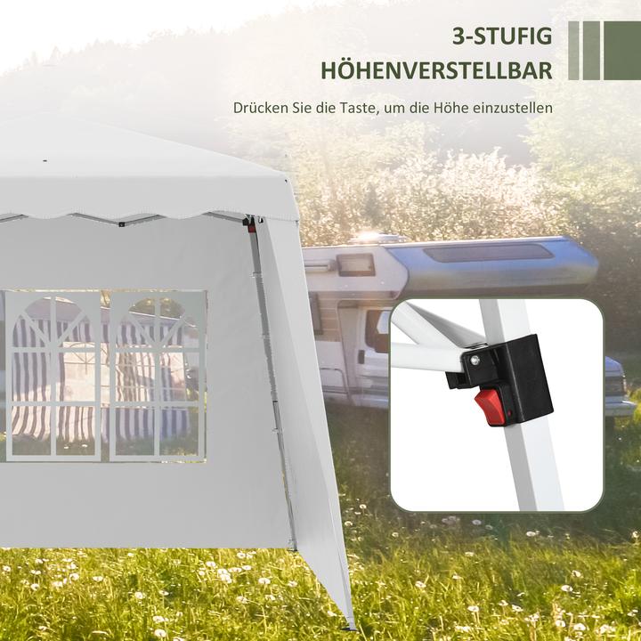 Image du produit Outsunny Pavillon avec 2 parois latérales et réglage individuel de la hauteur (240 cm, 240 cm)
