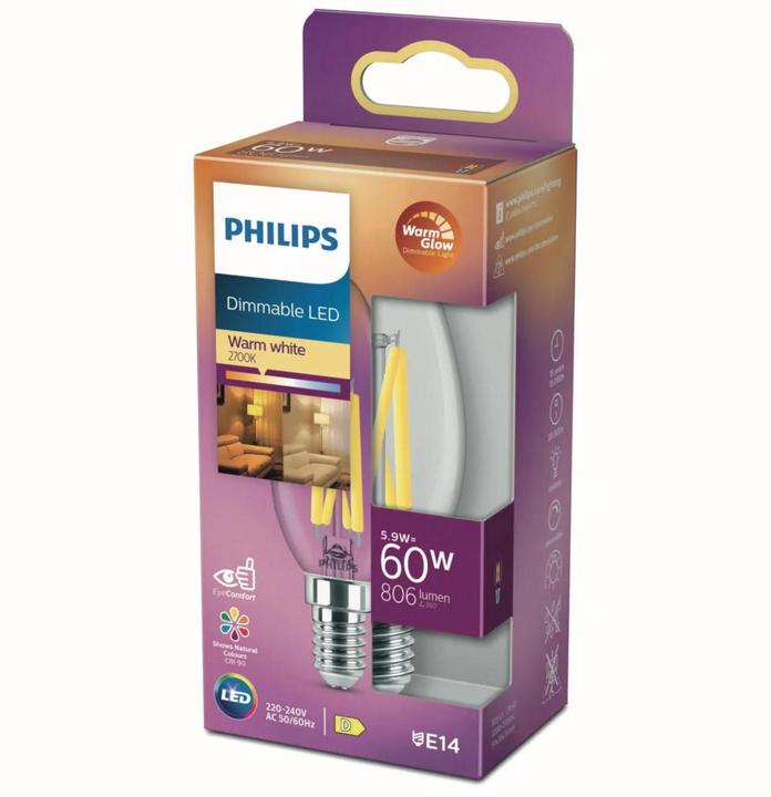 Immagine prodotto Philips trasparente (E14, 5.90 W, 806 lm, 1 x, D)