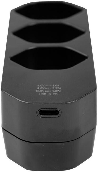 Produktbild Steffen Mehrfachadapter MANTA 3xT13 + 1xUSB-C PD drehbar 320° sw (USB-C, Typ 13, 13 x)