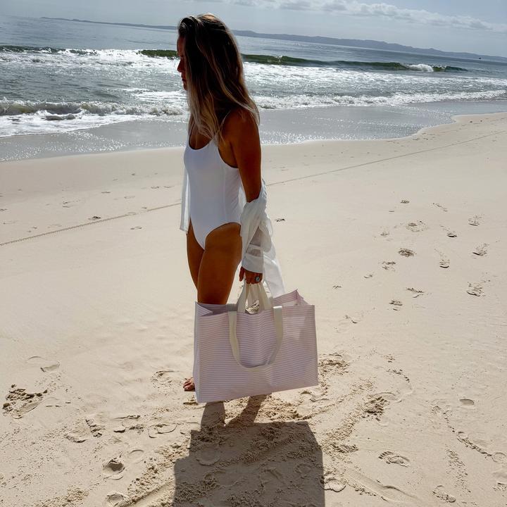 Produktbild Sunnylife Strandtasche XL Lazy Days Pink Stripe