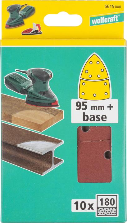 Immagine prodotto wolfcraft wolfcraft 10 fogli abrasivi adesivi 2 pezzi corindone K80 (80)