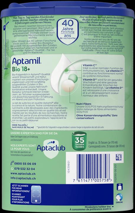 Produktbild Aptamil Bio Junior 18+ (882 g, ab 18 Monaten)