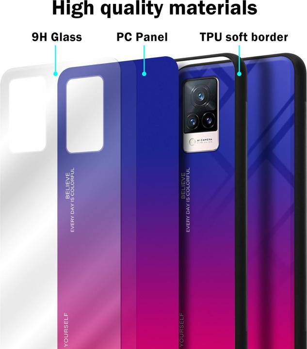 Productafbeelding Cadorabo TPU 2 Kleuren Glazen Hoesje (Vivo V21)