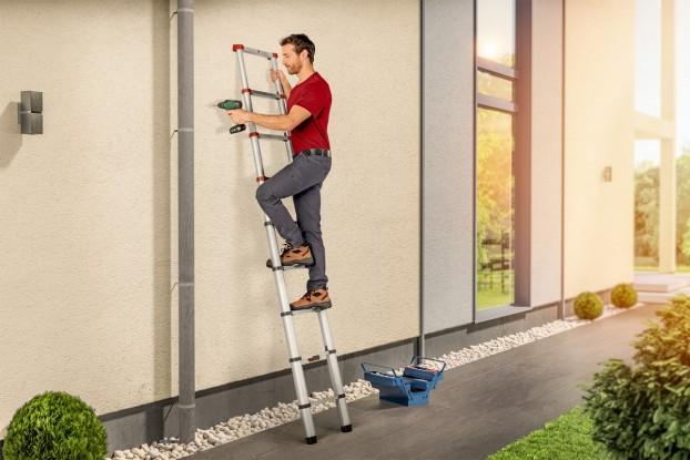 Actual product image Hailo FlexLine, aluminium safety telescopic ladder, 11 rungs (Single ladder, 99 cm)