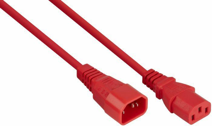Actual product image Kabelmeister IEC appliance extension IEC appliance plug C14 to IEC appliance socket C13, red, 0.75mm² (2 m, C13)