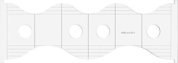 Image du produit Emil Philipp Pochoir pour quilting vagues et cercles (longueur 320mm, largeur 80mm, épaisseur 3mm)