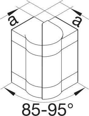 Actual product image Hager TEH BR651003H9011 External corner adjustable for BR 68x100mm top 80mm halogen-free (3.70 cm)