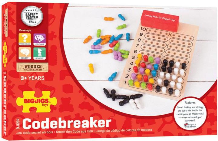 Actual product image Bigjigs Wooden game Crack the Code (Multilingual)