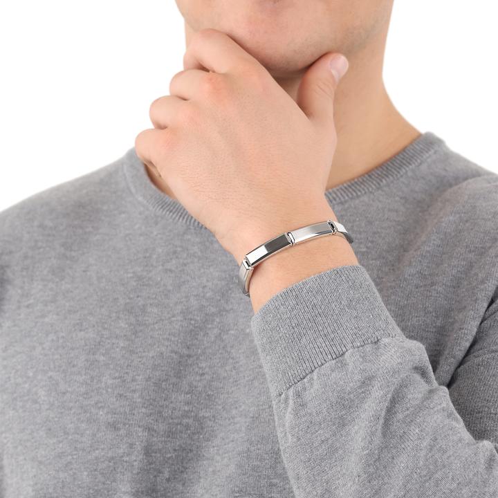 Immagine prodotto S.Oliver Armschmuck für Herren, Edelstahl (21.50 cm, Acciaio inossidabile)