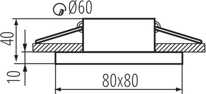 Actual product image Kanlux Ceiling light FLINI IP44 DSL-W white square ceiling light without frame 33121 (G5.3)