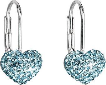 Evolution Group Heart earrings with crystals 31125.3 aquamarine (L)