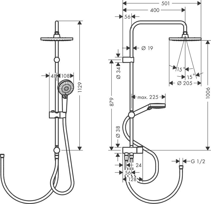 Produktbild hansgrohe Vernis Blend Duschsystem 200 1 Strahlart Reno