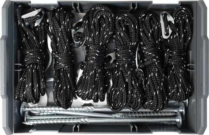 Actual product image Tox L-Boxx mini camping guy rope set (19 pcs.) Tent screws 8x220 mm + guy ropes Ø 4mm / 4mtr (19 Screws per piece)