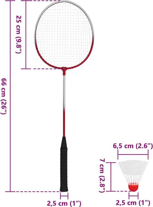 Actual product image VidaXL Badminton set with 4 rackets and net